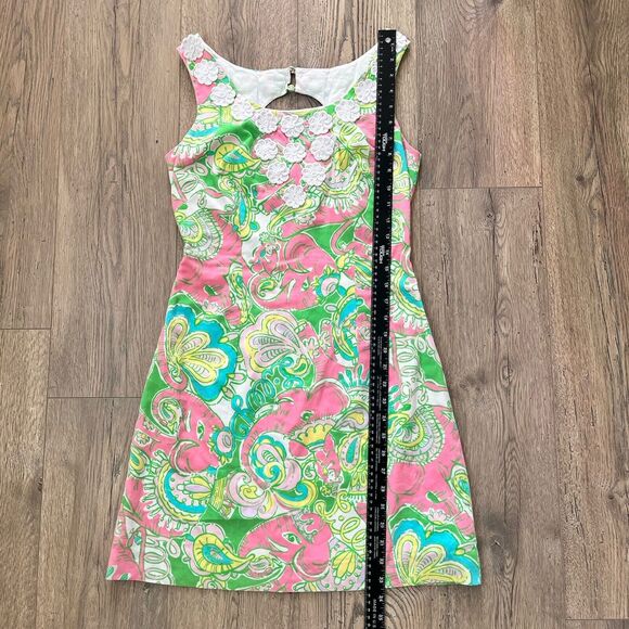 Lilly Pulitzer Sz 4 Nina Shift dress Multi-Color Tropical Beach Resortwear Rare - Picture 9 of 10